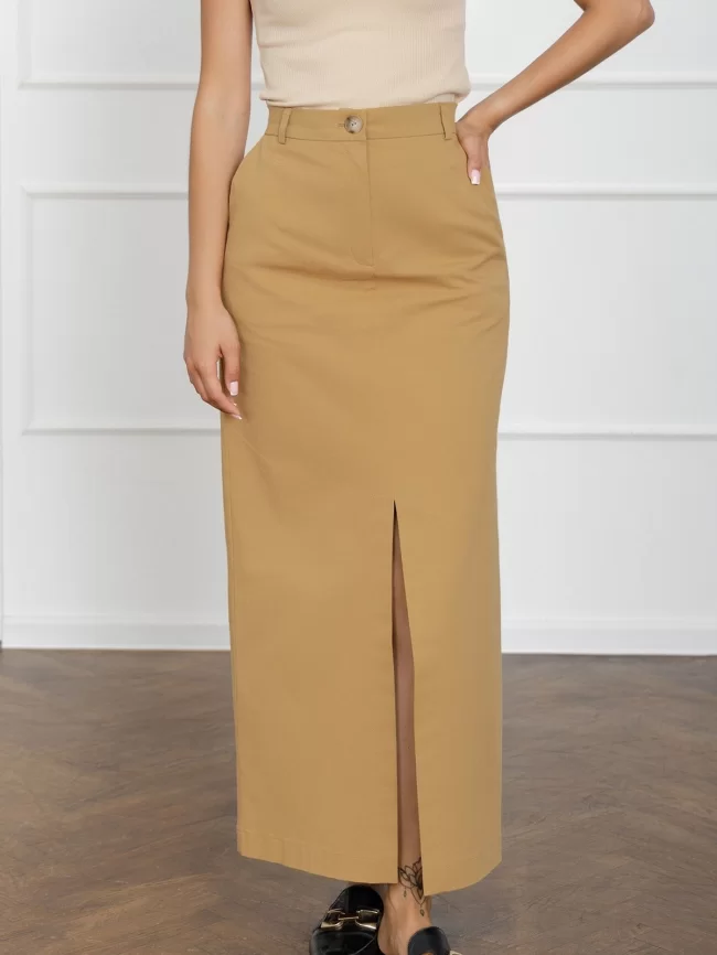 Юбка женская (цвет: верблюжий) фото 5