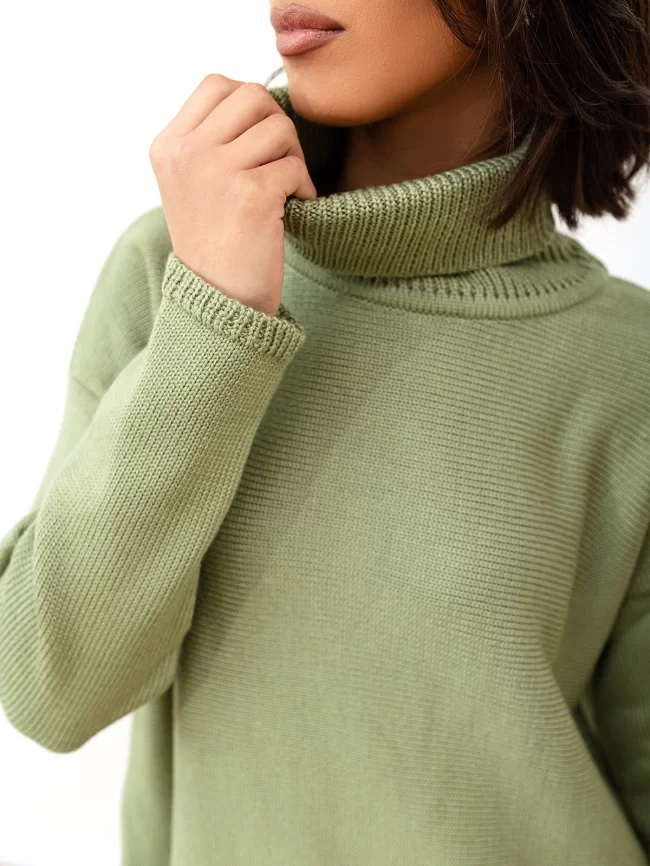 Джемпер женский (цвет: светло-оливковый) фото 2