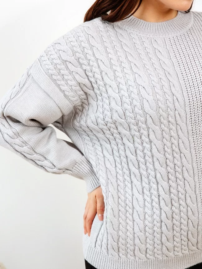 Джемпер женский (цвет: светло-серый) фото 4