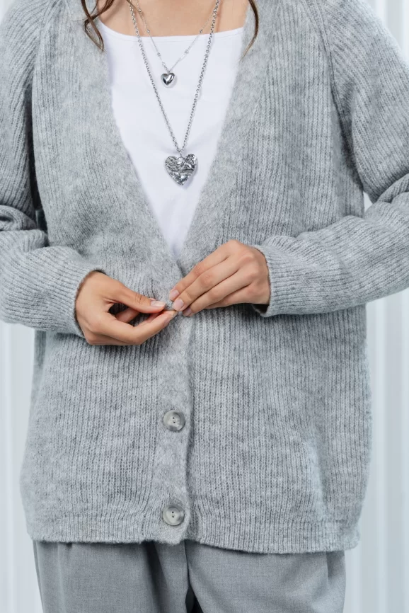 Кардиган женский (цвет: светло-серый) фото 4