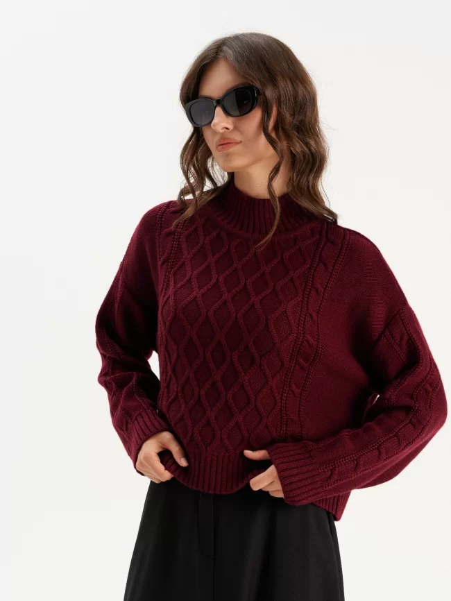 Джемпер женский (цвет: бордовый) фото 8