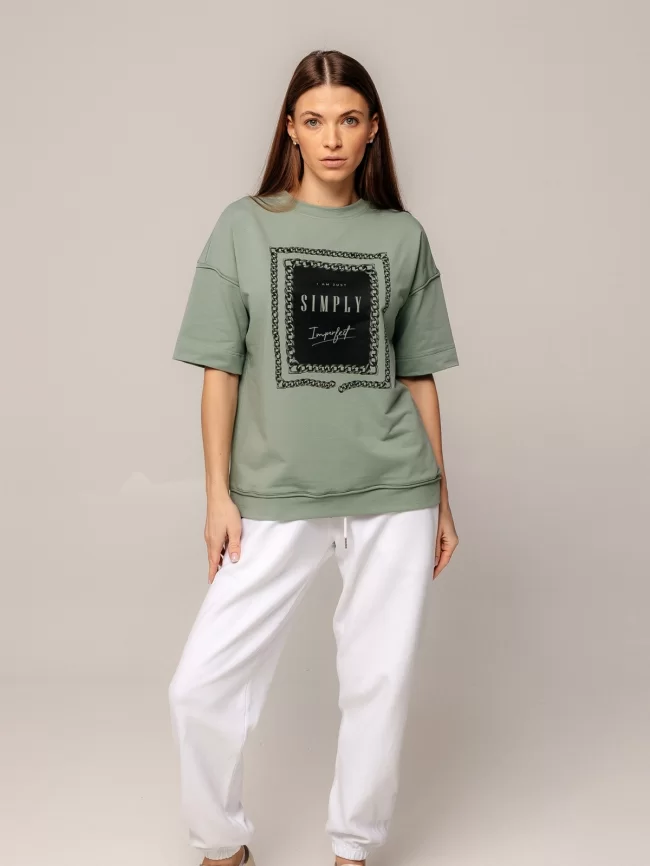 Джемпер женский (цвет: светлый хаки) фото 4