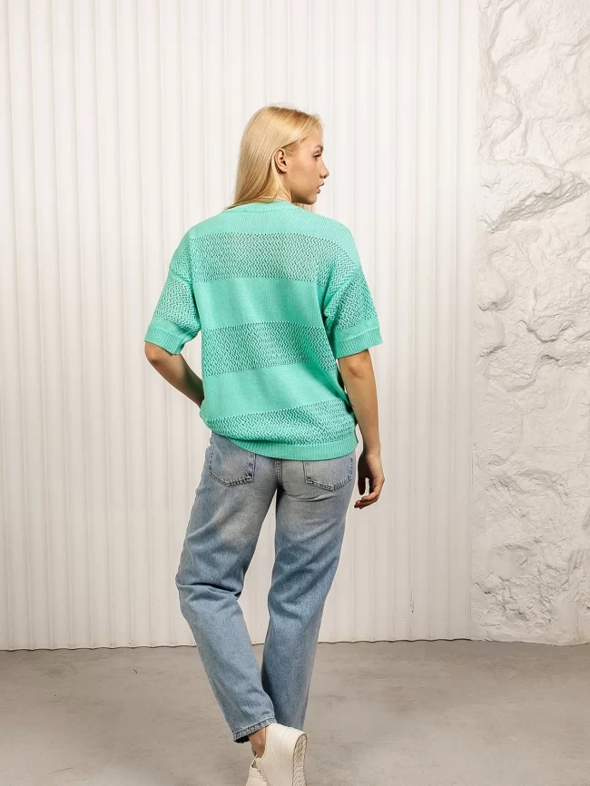 Джемпер женский (цвет: бирюзовый) фото 8