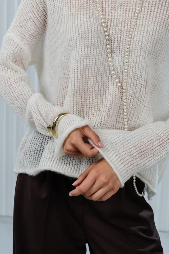 Джемпер женский (цвет: молочный) фото 3