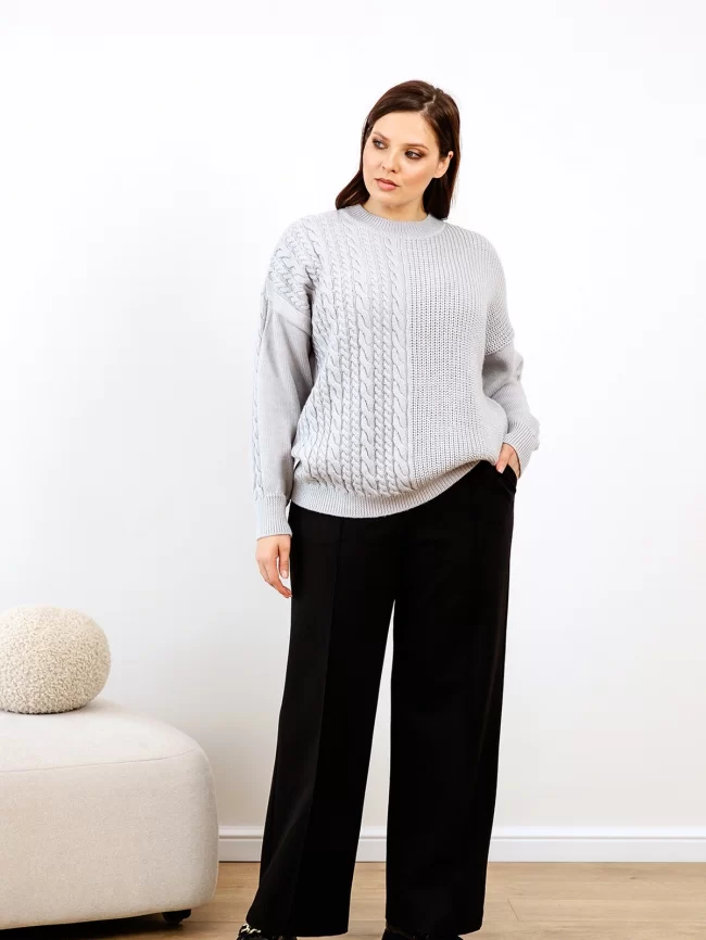 Джемпер женский (цвет: светло-серый) фото 6