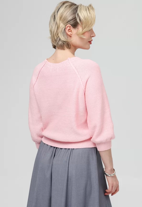 Джемпер женский (цвет: розовый, серебро) фото 2