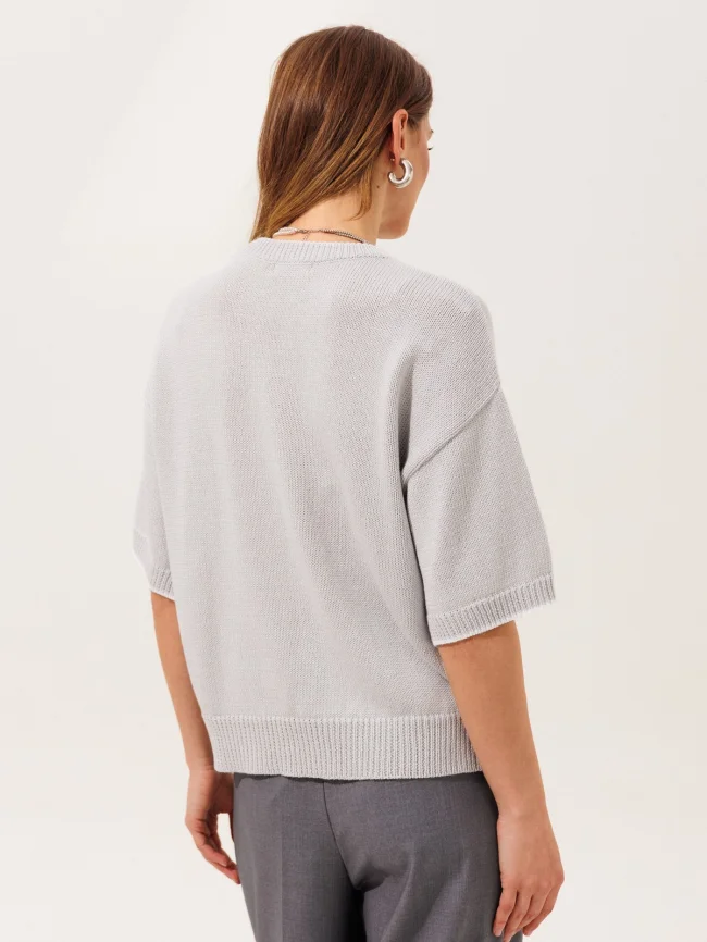 Джемпер женский (цвет: серый, белый) фото 2