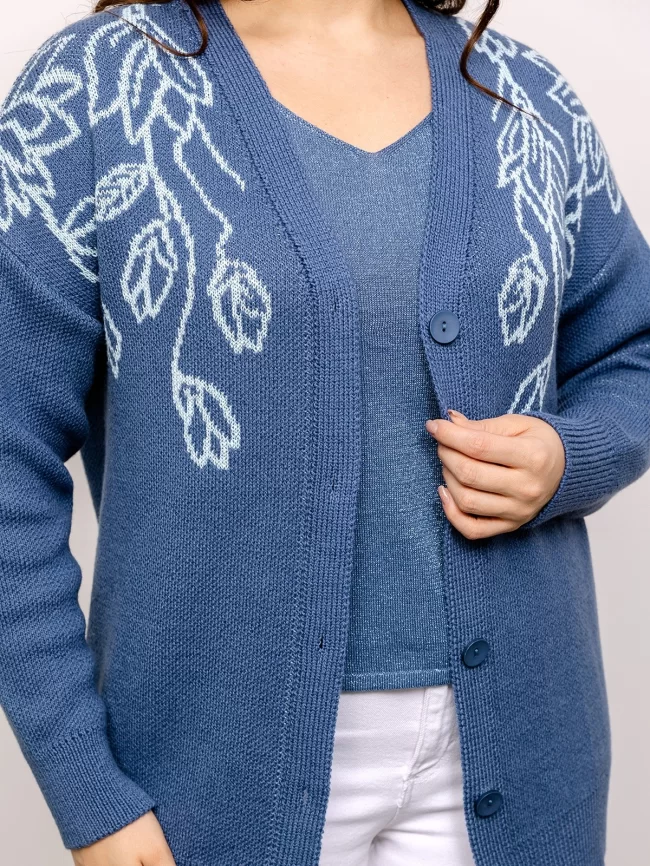 Кардиган женский (цвет: индиго, бледно-голубой) фото 3