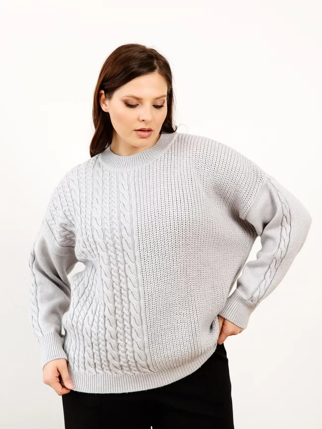 Джемпер женский (цвет: светло-серый) фото 1