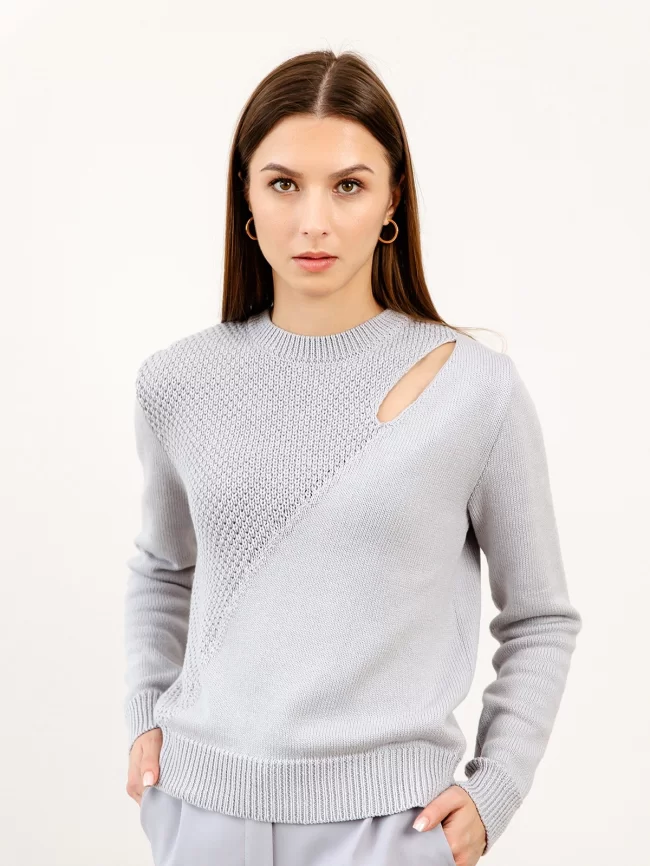 Джемпер женский (цвет: жемчужный серый) фото 1