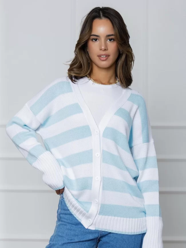 Жакет женский (цвет: белый, бледно-голубой) фото 1