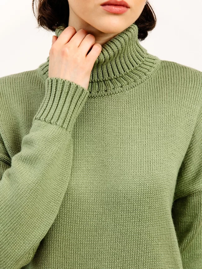 Свитер женский (цвет: светло-оливковый) фото 3