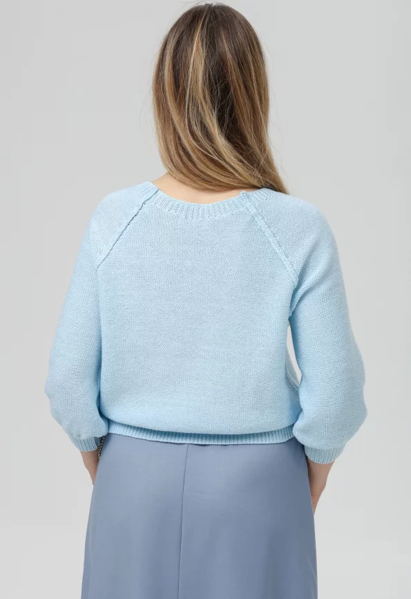 Джемпер женский (цвет: бледно-голубой, серебро) фото 2