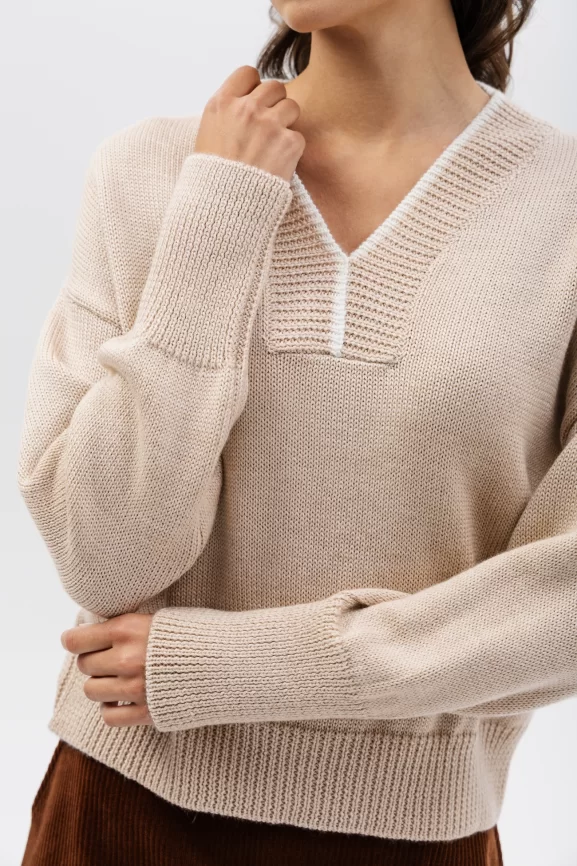 Джемпер женский (цвет: светлый опаловый, белый) фото 3