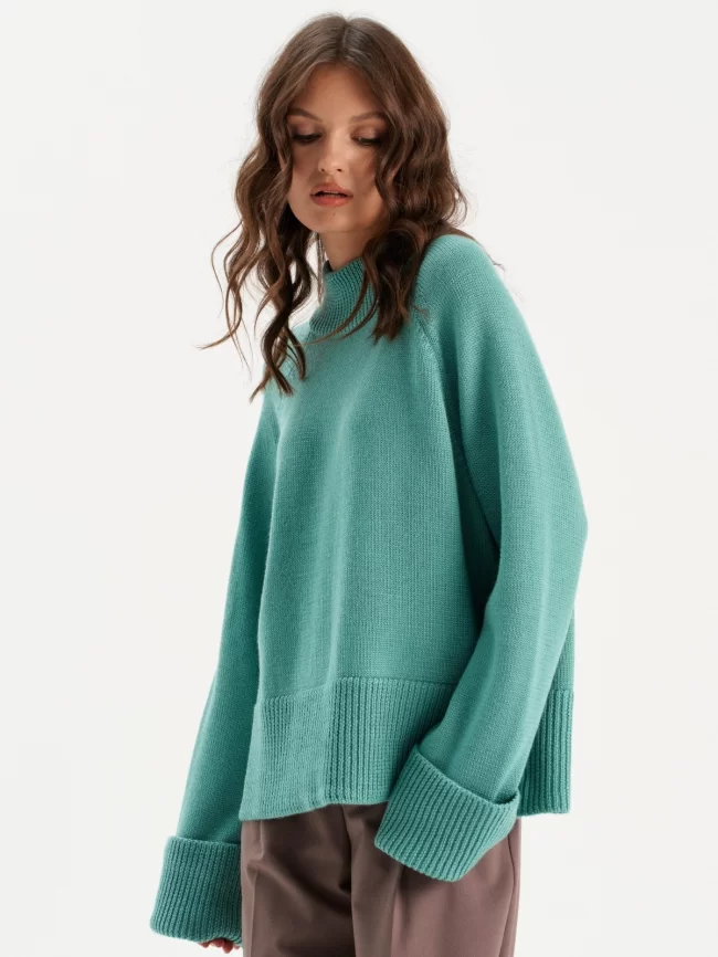 Джемпер женский (цвет: бирюзовый) фото 6