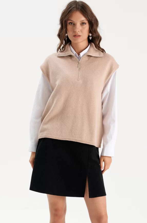 Жилет женский (цвет: светло-бежевый) фото 10