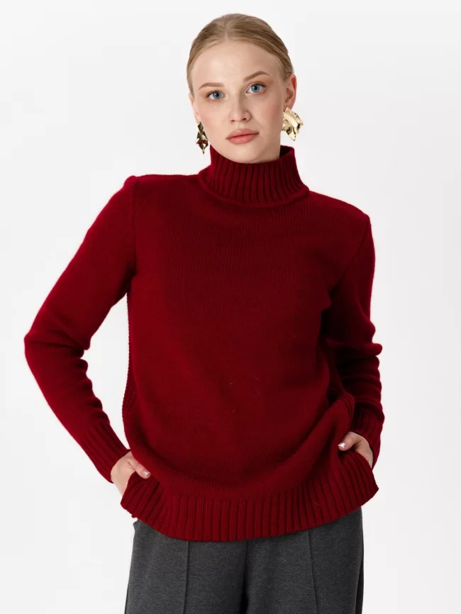 Джемпер женский (цвет: красновато-бордовый) фото 1