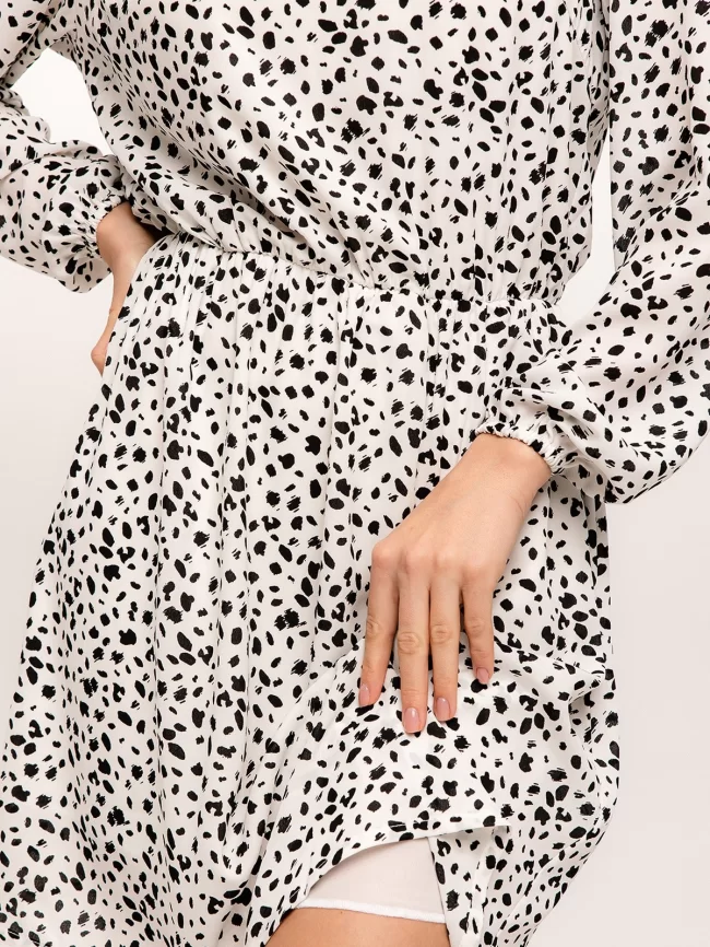 Платье женское (цвет: молочный, черный) фото 4