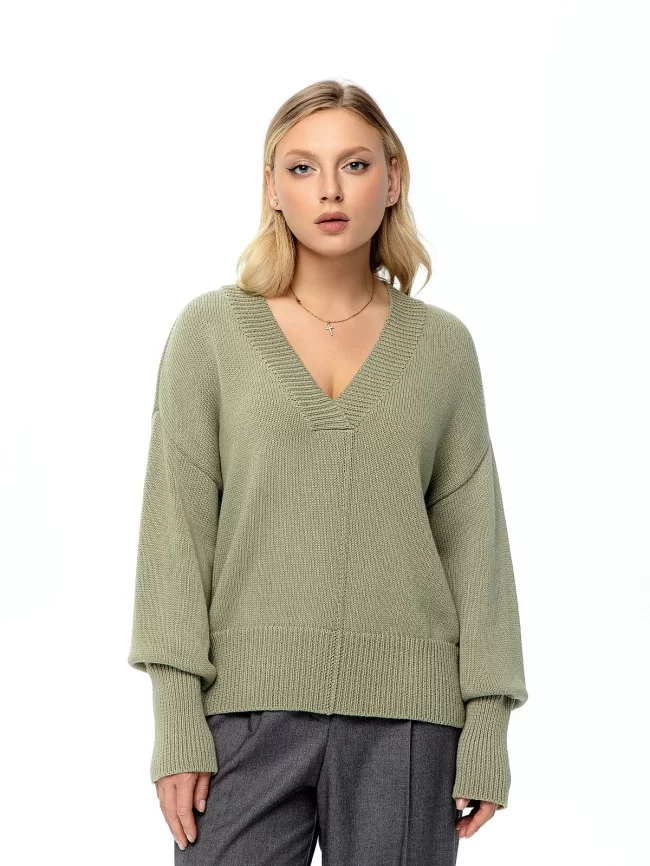 Джемпер женский (цвет: серо-зеленый) фото 1