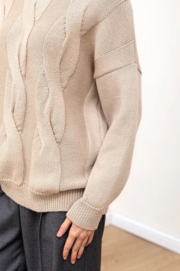 Джемпер женский (цвет: светло-бежевый) фото 4