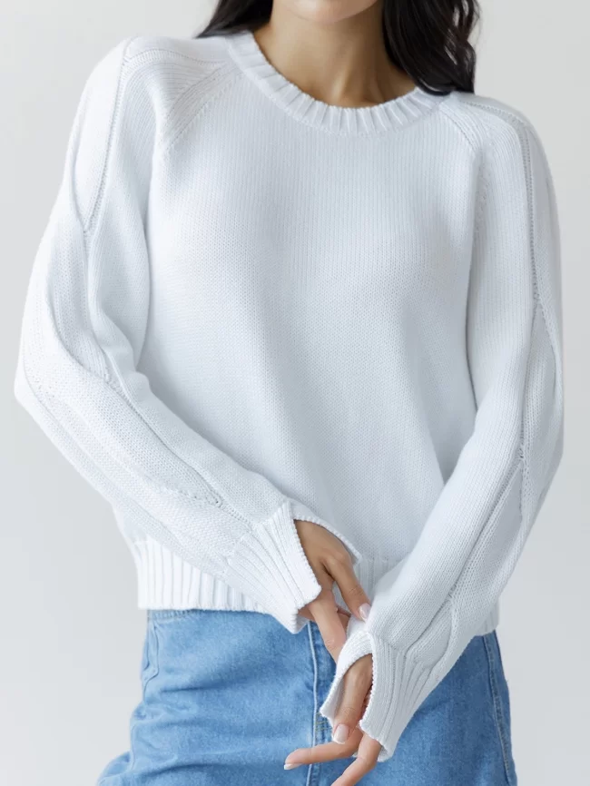 Джемпер женский (цвет: белый) фото 3