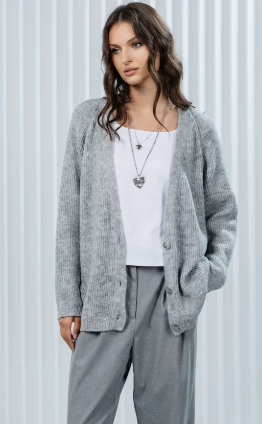 Кардиган женский (цвет: светло-серый) фото 5