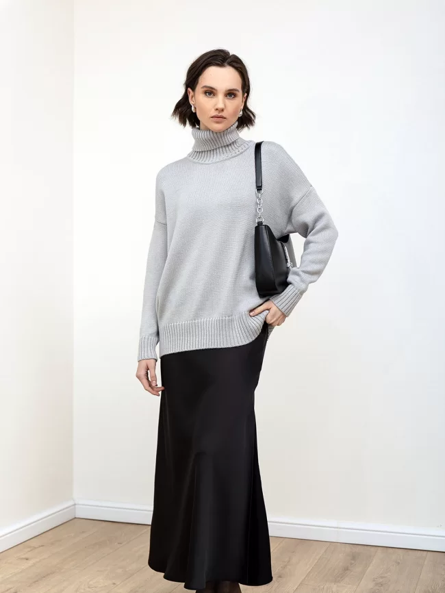 Свитер женский (цвет: светло-серый) фото 5