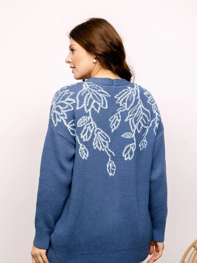 Кардиган женский (цвет: индиго, бледно-голубой) фото 2