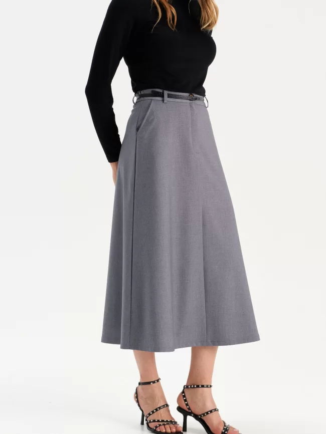 Юбка женская (цвет: серый меланж) фото 3