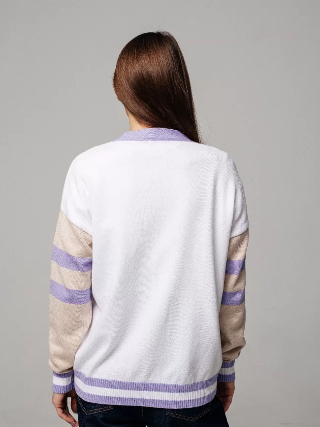 Жакет женский (цвет: белый, крем-брюле, сиреневый) фото 6