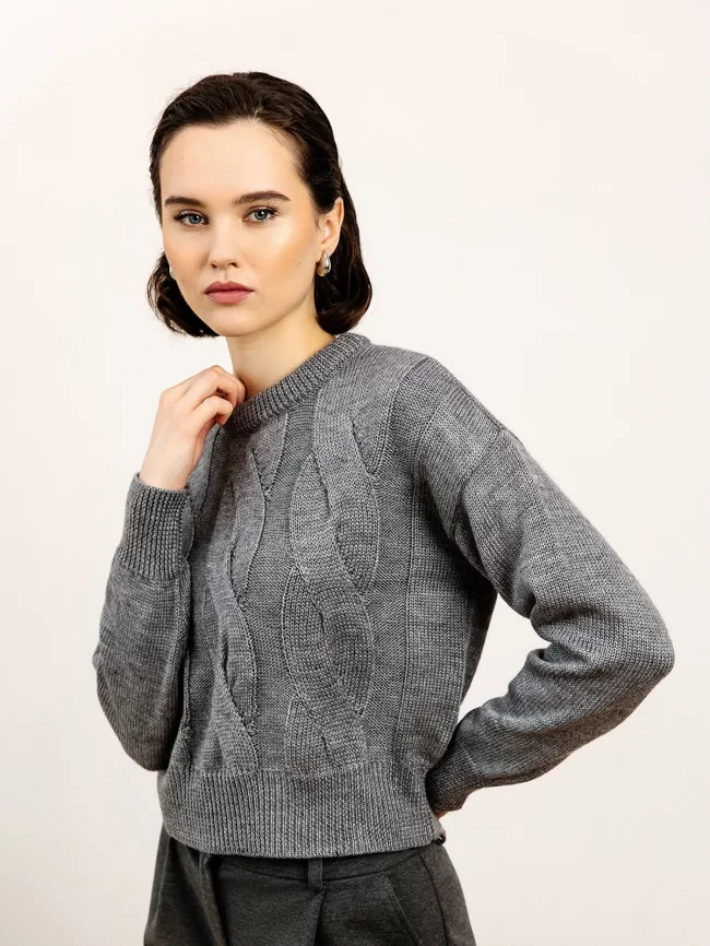 Джемпер женский (цвет: темно-серый) фото 1
