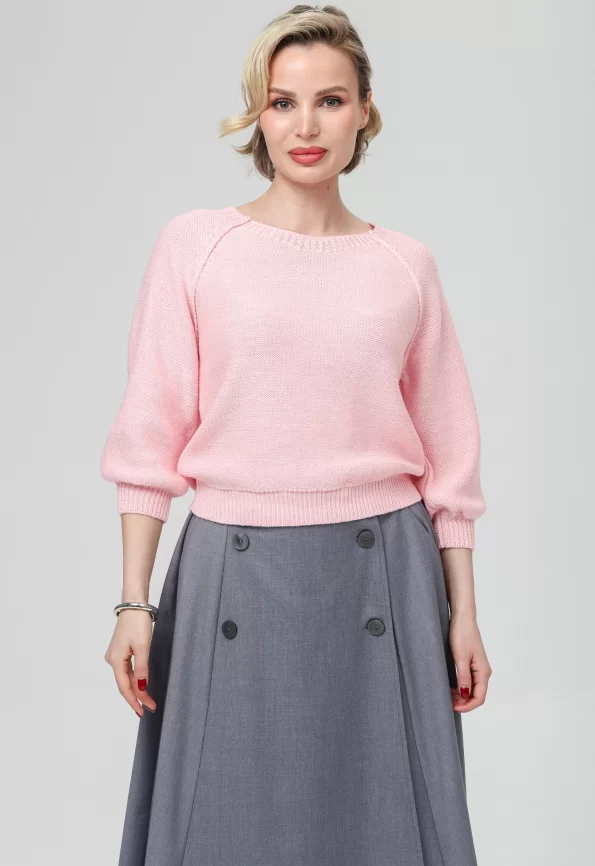 Джемпер женский (цвет: розовый, серебро) фото 1