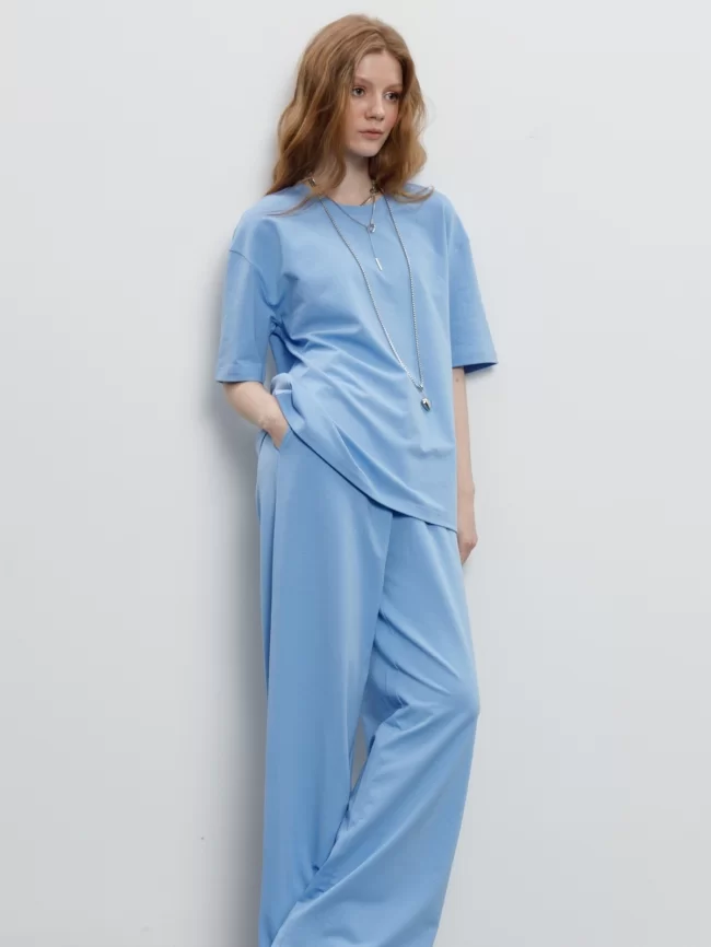 Костюм женский (джемпер, брюки) (цвет: голубой) фото 4