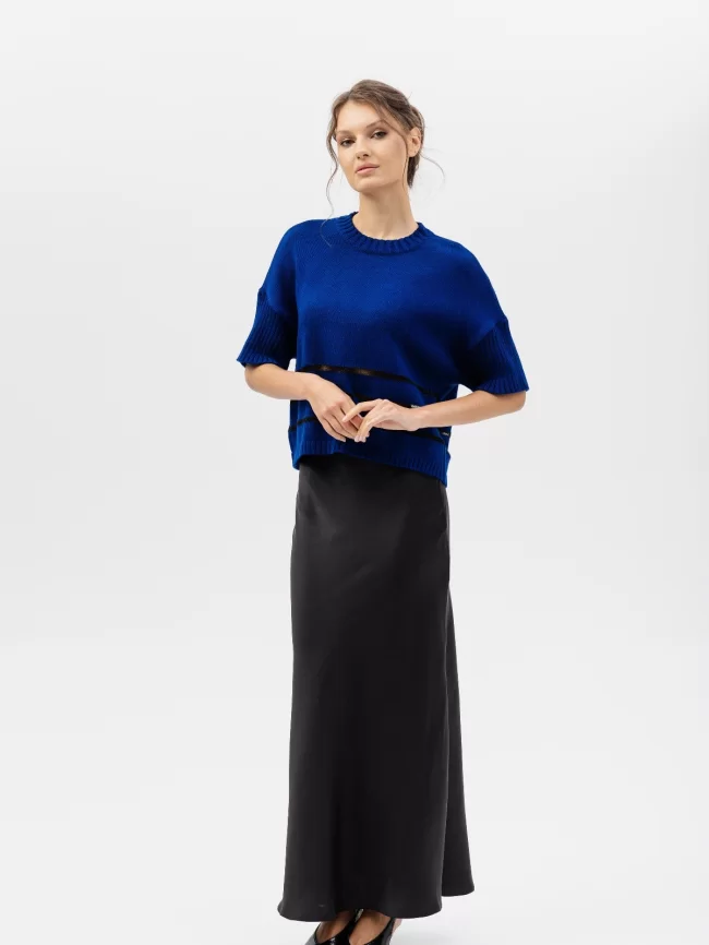 Джемпер женский (цвет: темно-синий, черный) фото 4