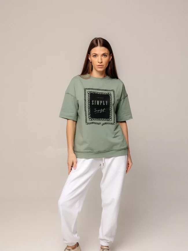 Джемпер женский (цвет: светлый хаки) фото 5