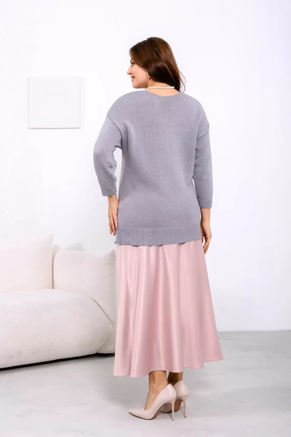 Джемпер женский (цвет: жемчужный серый) фото 7