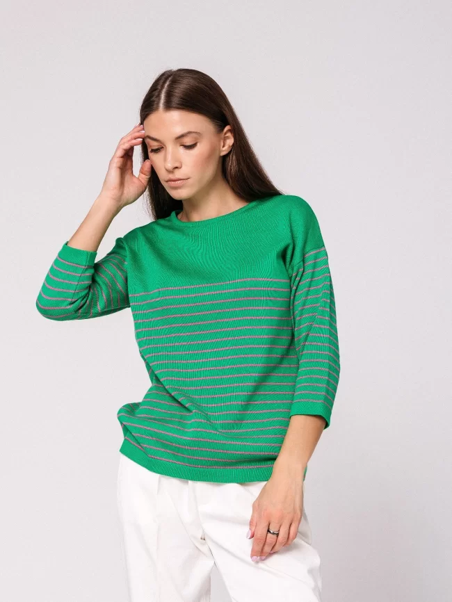 Джемпер женский (цвет: зеленый, малиновый) фото 1