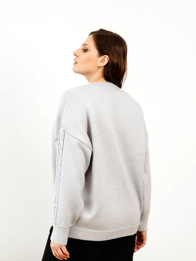 Джемпер женский (цвет: светло-серый) фото 2