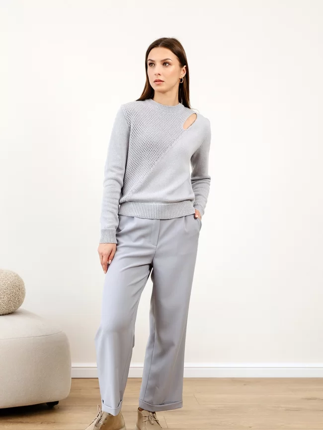 Джемпер женский (цвет: жемчужный серый) фото 6