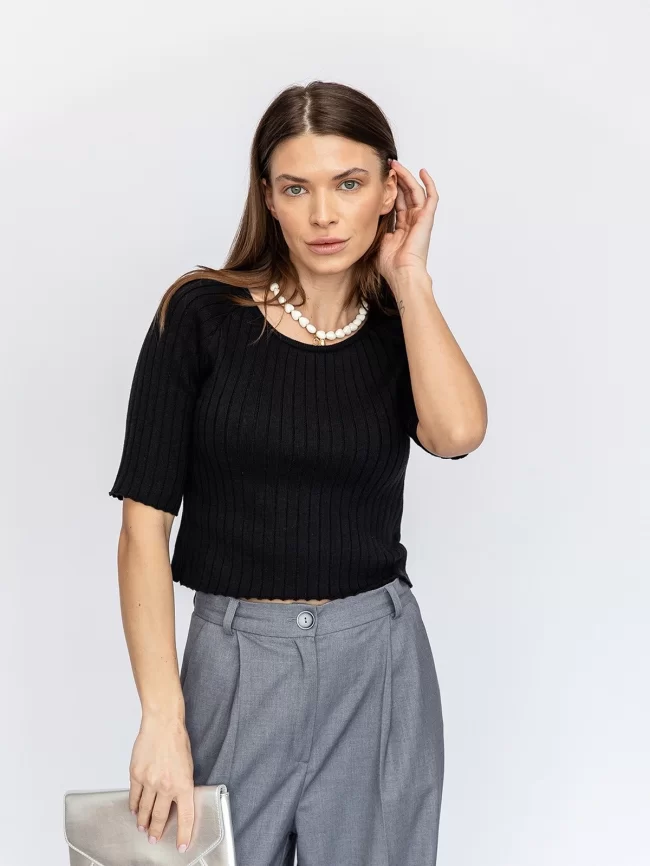 Джемпер женский (цвет: черный) фото 2