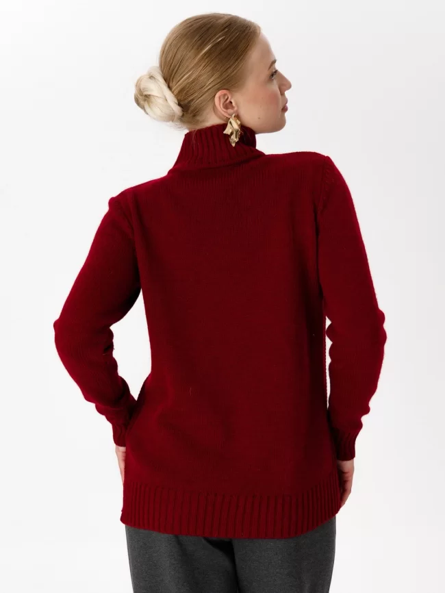 Джемпер женский (цвет: красновато-бордовый) фото 2