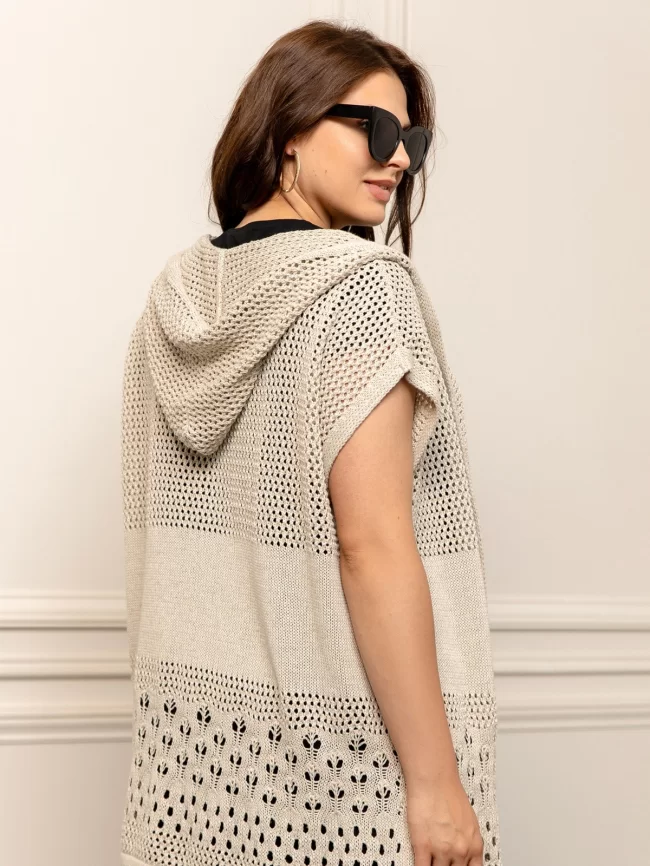 Кардиган женский (цвет: светло-бежевый) фото 2