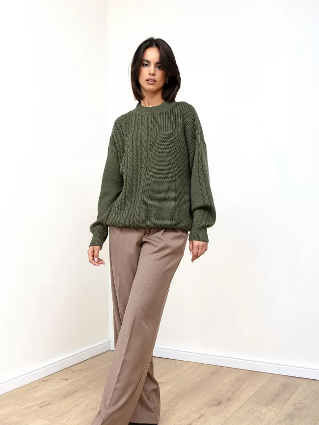 Джемпер женский (цвет: оливковый) фото 5