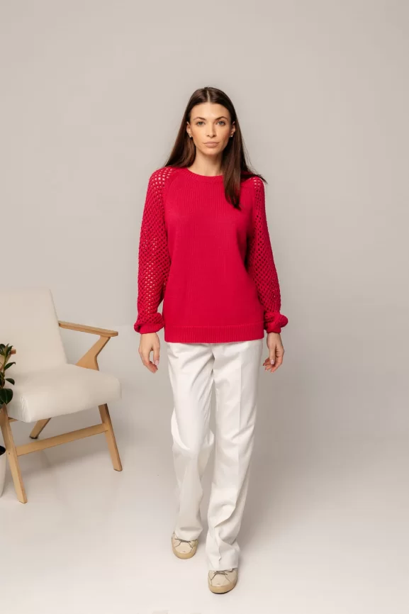 Джемпер женский (цвет: малиновый) фото 6