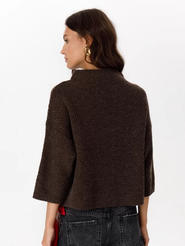 Джемпер женский (цвет: коричневый меланж) фото 2