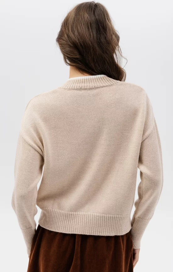 Джемпер женский (цвет: светлый опаловый, белый) фото 2