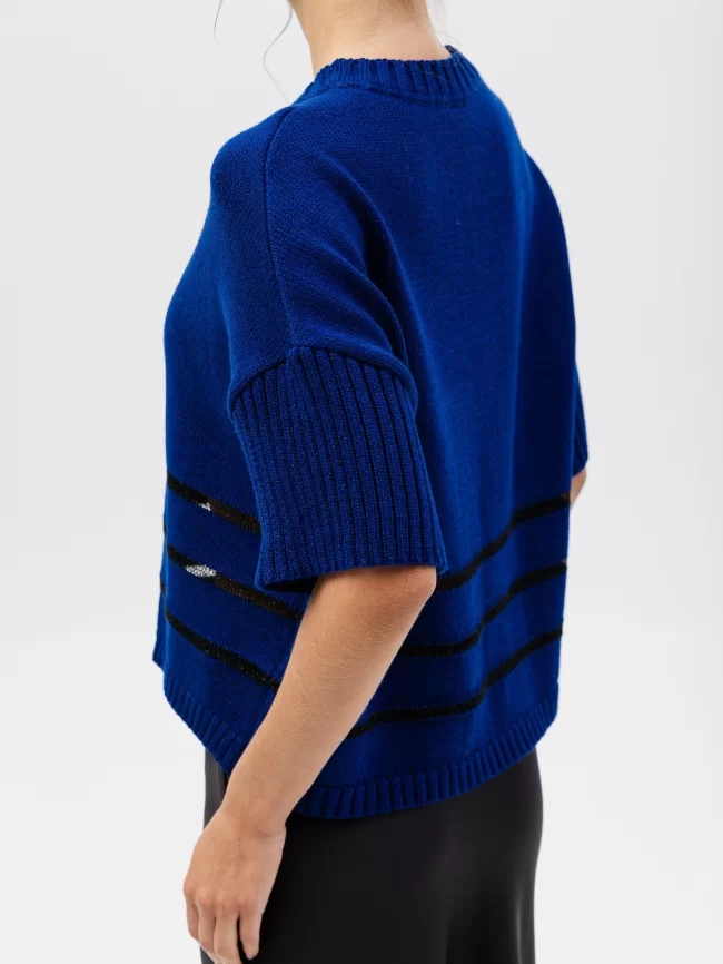 Джемпер женский (цвет: темно-синий, черный) фото 3