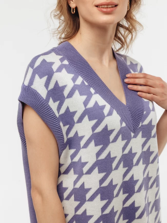 Жилет женский (цвет: сиреневый, молочный) фото 6