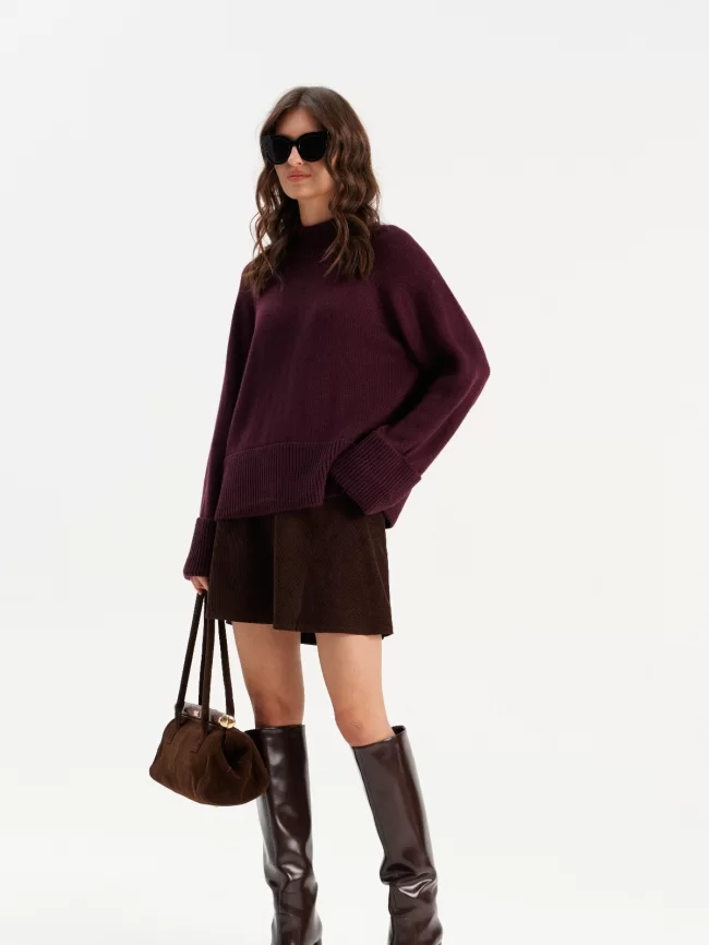 Джемпер женский (цвет: ежевичный) фото 8