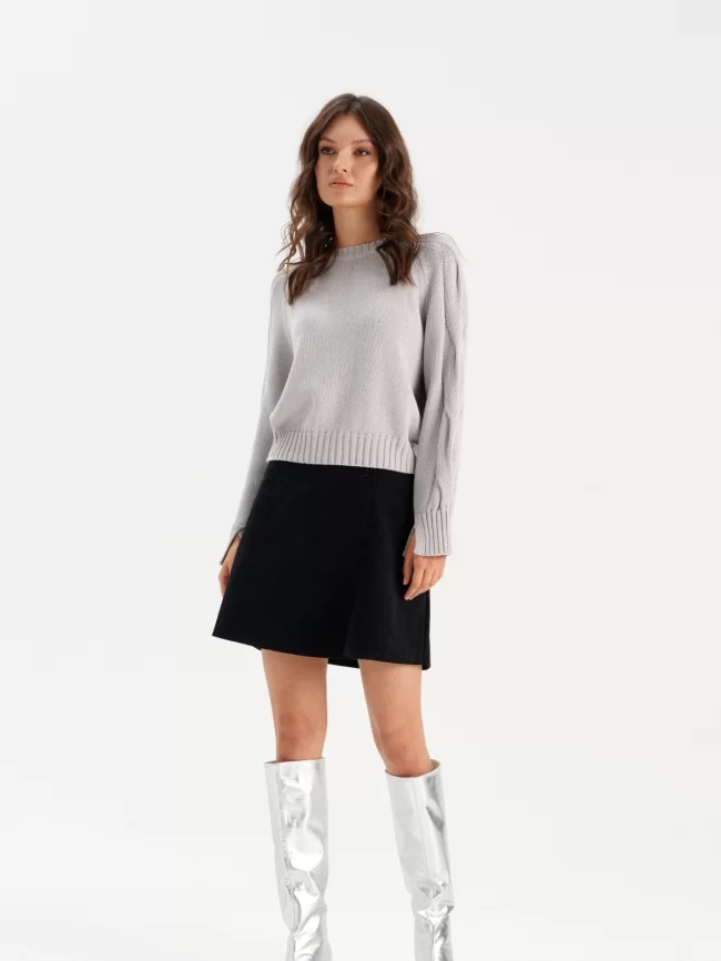 Джемпер женский (цвет: светло-серый) фото 4